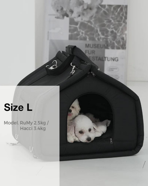 2-In-1 Pet Bed w/ Handles in Black or Beige (FINAL SALE)