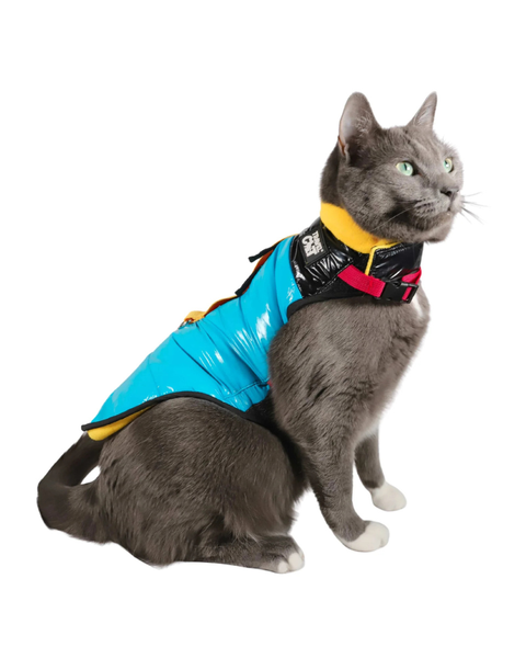 "The Catagonia" Water-Resistant Harness Puffer Jacket for Cats