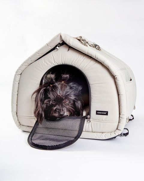 2-In-1 Pet Bed w/ Handles in Black or Beige (FINAL SALE)