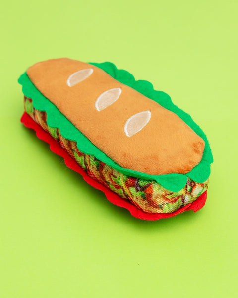 3-in-1 Sandwich Plush + Tennis Ball Dog Toy
