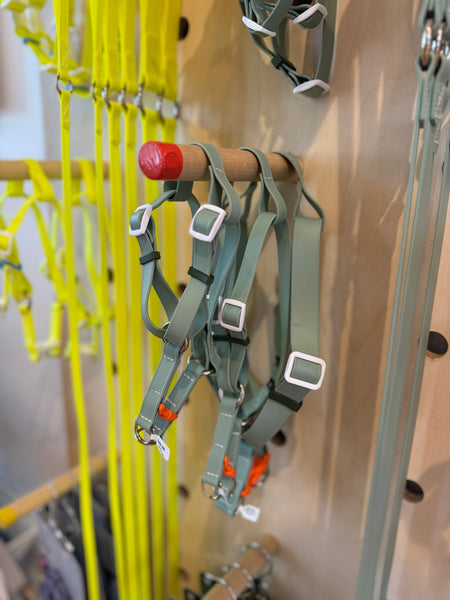 A Walk in the Park Waterproof Dog Harness in Sage Green (Made in the USA)